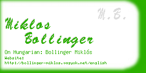 miklos bollinger business card